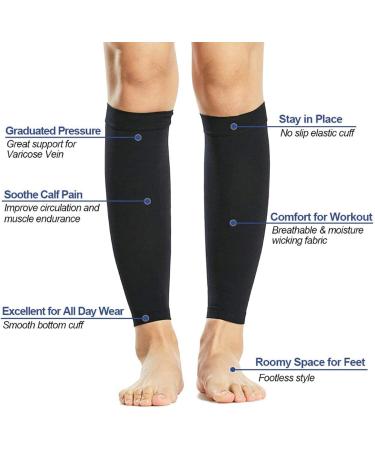 Compression Socks for Men & Women - Open Toe Calf Cuff Support for Varicose Veins & Edema - Two-Stage Elastic - Ideal for Swollen Ankles & Wound Feet - Black M - Buy Online on GoSupps.com