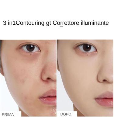  Fmzrbnih 3-color cream concealer palette concealer palette for contouring and highlighting Covering face base for dark circles and skin redness - Buy Online on GoSupps.com