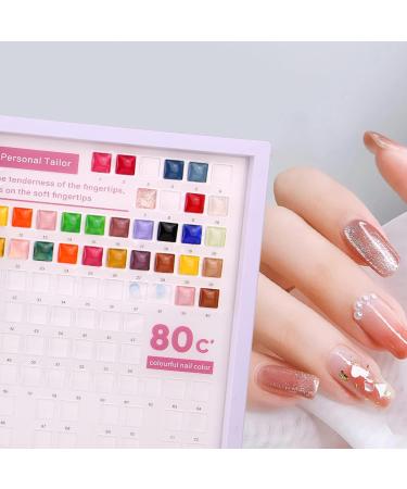 80 Colors Nail Display Book - Portable Gel Polish Color Card Professional Nail Art Pattern Organizer for Salons - Buy Online on GoSupps.com