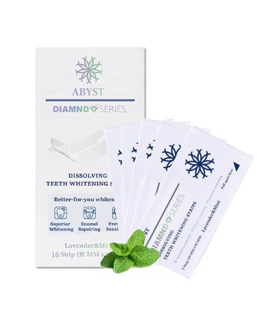 ABYST Diamond Dissolving Teeth Whitening Strips Soft Enamel-Safe Brightening Strips for Teeth WhiteningHome Dental Care Oral Hygiene for Brighter Smile Simple & Convenient Teeth Whitening Strips 16Ct