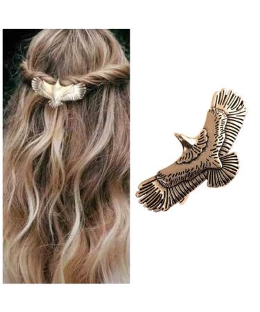 YHEAKNE BOHO Adler Stern Haircap Haircap Goth Punk Wings Haircase Gold Owl Hair Capping Head Clips Metal Vintage Hair Practice Decorative Hairdressing For Women and Girls (Gold) Gold Gold Cycle Silver