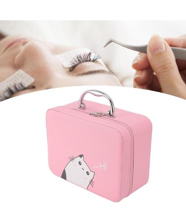 Eyelash Extension Storage Box Smooth Open Durable Waterproof Nail Tool Storage Box Pink for Travel (Pink) - Buy Online on GoSupps.com