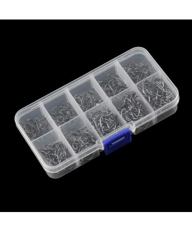 500PC Carbon Steel Fishing Hooks Set - 10 Sizes for Freshwater & Saltwater Fishing | Durable Barn Hooks with Eyelet & Plastic Box - Buy Online on GoSupps.com