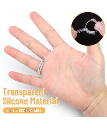 Ring Sizer Adjuster 22 Pack - Silicone Ring Guards for Loose Rings - Spiral Ring Spacers - Transparent Resizer Tightener with Polishing Cloth - Women and Men - Buy Online on GoSupps.com