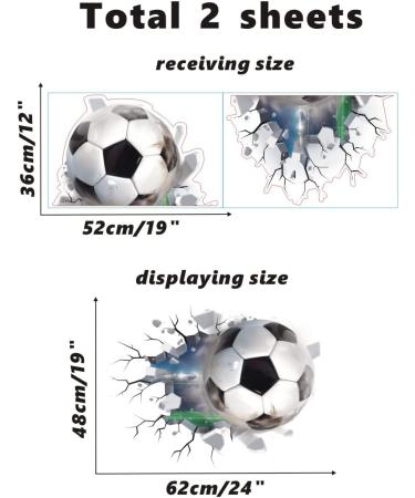 Toarti 3D Football Wall Stickers - Soccer Vinyl Decal for Boys Bedroom - Buy Online on GoSupps.com