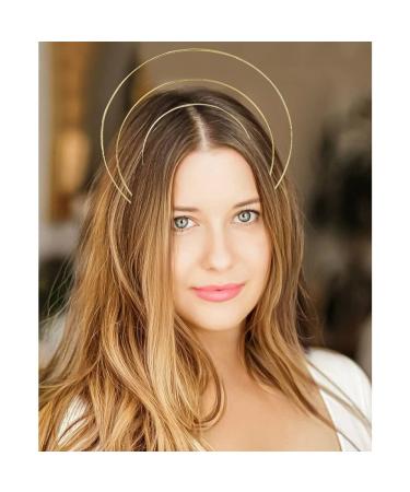 Gold Metal Queen Goddess Halo Crown Headbands Tiara - 6 Pack for DIY Craft, Party, Cosplay - Hair Accessories - Buy Online on GoSupps.com