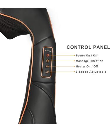 Shiatsu Neck & Shoulder Massage Device with Heat 3D Deep Tissue Massager for Home Office & Car Adjustable Speeds - Buy Online on GoSupps.com
