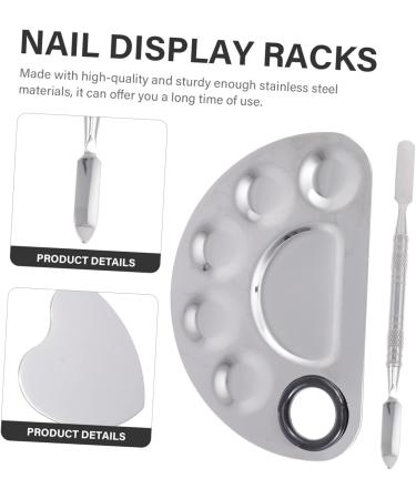 minkissy 1 Set Palette Nail Paint Display Boards Manicure Art Tools Manicure Display Boards Manicure Paint Trays Nail Display Racks Nail Art Tools Nail Polish Mixed Board Stainless Steel 12.5X9.5X1.5CM Silver - Buy Online on GoSupps.com