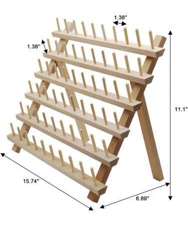 SAND MINE Wooden Thread Rack - 60 Spool Sewing & Embroidery Thread Holder - Buy Online on GoSupps.com