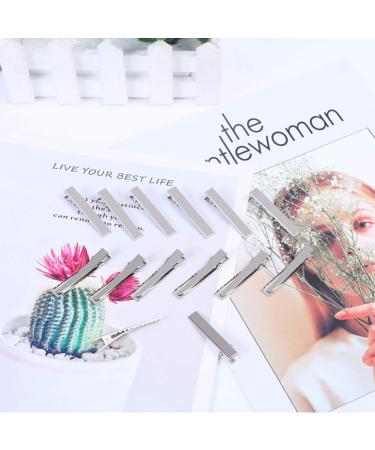 100 Pieces Metal Crocodile Alligator Hair Clips - Non-Slip DIY Accessories for Women & Girls - Silver (46mm) - International Shipping Available - Buy Online on GoSupps.com