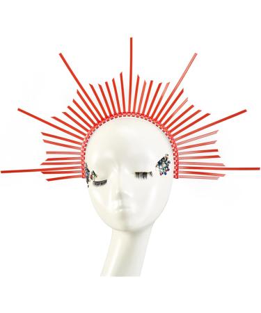 amangul Women Halos Crowns Headband Spiked Tiaras Hair Accessories Headpiece Headdress for Cosplays Halloween Party(Green) - Buy Online on GoSupps.com