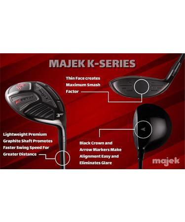 Senior Men's Majek K-Series High Launch 10.5 Driver & 3 5 Fairway Wood Set - Right Handed Senior Flex with Arthritic Grip - Buy Online on GoSupps.com