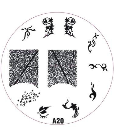 ++SPECIAL ITEM++ Stamping stencil A-Series: A20 Skeleton leaves curlicues tendrils