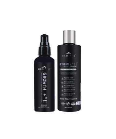 Hair Growth Shampoo & Hair Serum by GRD Hair UK Biotin Argan Oil Allantoin Rosemary Niacinamide Lupin. Male & Female Hair Loss Products. Folic + - Growth +