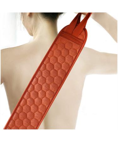 Exfoliating Back Scrubber Set with Orange Bath Gloves - Shower Loofah for Bath and Body Care - Buy Online on GoSupps.com