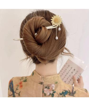 minkissy Daisy Hair Accessory Hair Gems for Women Bridal Tiara Japanese Hair Chopsticks Vintage Hair Chopsticks Hair Chopsticks for Women Sunflower Hair Sticks To Hang Pin China Bun Bride - Buy Online on GoSupps.com