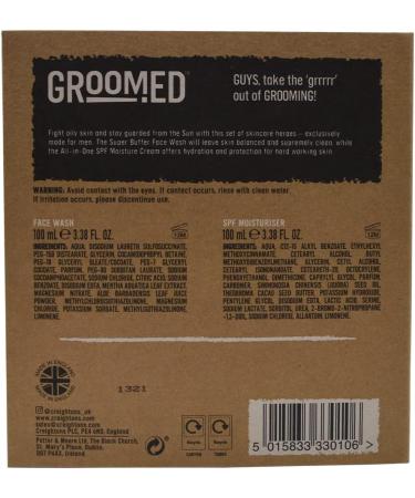 Groomed Skincare Edit Gift Set (100ml Face Wash & SPF Moisturiser) - Face your Fears with these Skincare Heroes Skincare Gift Set - Buy Online on GoSupps.com