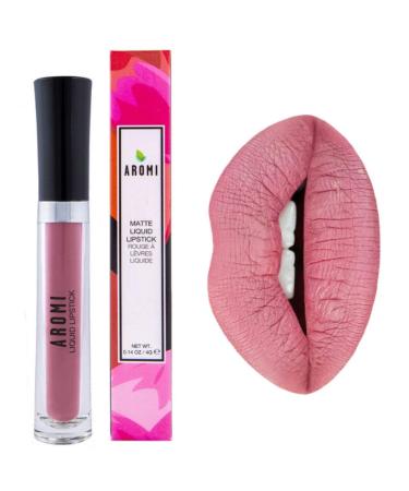Aromi Matte Liquid Lipstick | Dusty Rose Lip Color - Best Pink Nude Lipstick Vegan Cruelty-free (Berry Nude)