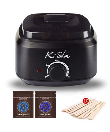 Wax Warmer, 18 in 1 Hair Removal At Home for Bikini, Eyebrow, Legs, Face, Legs black