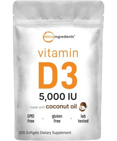 Micro Ingredients Omega-3 Fish Oil 4 200mg & Bundle Pack & Vitamin D3 5 000 IU Bundle Pack | Wild-Caught Fish Lemon Flavored Burpless | Vitamin D as Cholecalciferol - Buy Online on GoSupps.com