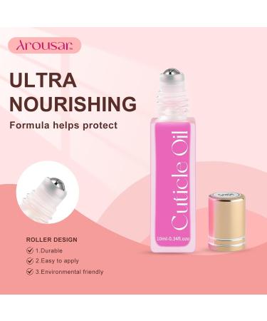 Arousar Cuticle Oil 5pcs 10ml Nail Oils Set Rollerball Applicator for Nails Natural Cuticle Care Kit Essential Oils for Nails Smoothing Nourishing and Moisturizing Sweet Peach A-Peach/ Grape/ Aloe Vera/ Lemon/ Pomegranate - Buy Online on GoSupps.com