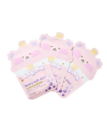 The Cr me Shop Boba Bears Beary Soft Skin! Printed Essence Sheet Mask | Korean Sheet Mask | Facial Sheet Mask | Stocking Stuffers (3 Pack)