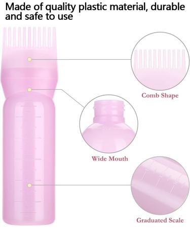 Serlium 160ml Hair Oil Applicator Bottle - Lightweight Root Comb for Scalp Treatment & Hair Coloring Dye (Pink) - Buy Online on GoSupps.com
