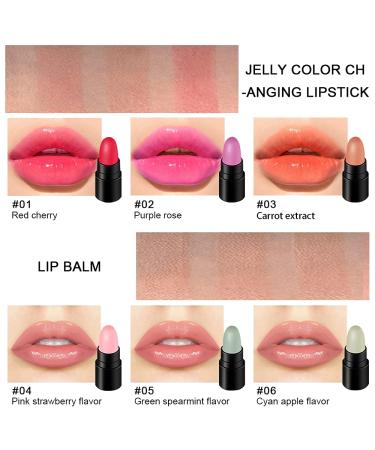 12Pcs Capsule Pills Lipstick Set for Women - 3 Changing Color Jelly, 3 Flavor Lip Balm, 3 Matte, 3 Metallic - 12 Count - Buy Online on GoSupps.com