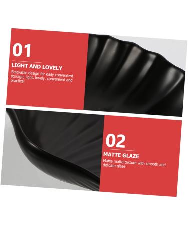 BESTonZON Salad Plate Decor for Kitchen Decoration for Living Room Shell Shaped Plate Home Decor Plate Kids Food containers White Salad Bowls Serving Bowl Ceramic Serving platters Snack Case Black 16.3X15.5X3.5CM - Buy Online on GoSupps.com