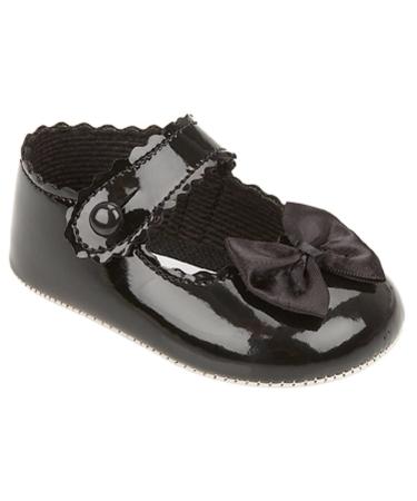 Baypods Baby Girls pram Shoes Christening Party Early Days 0-3 Months Black