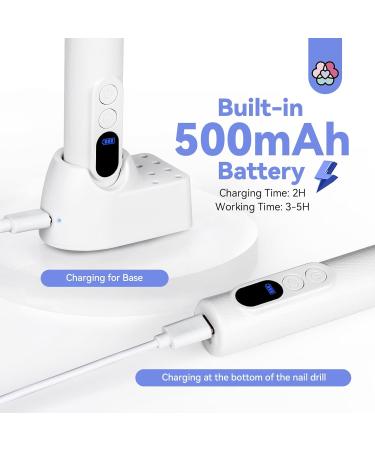 SAVILAND Electric Nail File 2024 - Portable White Nail Drill PRO with 12 Bits | Fast Nail Art Removal & Perfect Gift for Nail Lovers - Buy Online on GoSupps.com