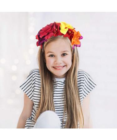minkissy Halloween Roses Flower Hair Bands Day of The Dead Headband Halloween Headdress Mexican Headband for Women Girls (Red Yellow) Blue - Buy Online on GoSupps.com