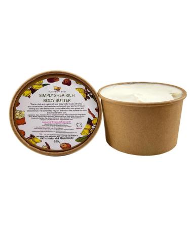 Funky Soap Simply Shea Rich Body Butter Kraft Tin of 250 100% Natural & Handmade Plastic Free