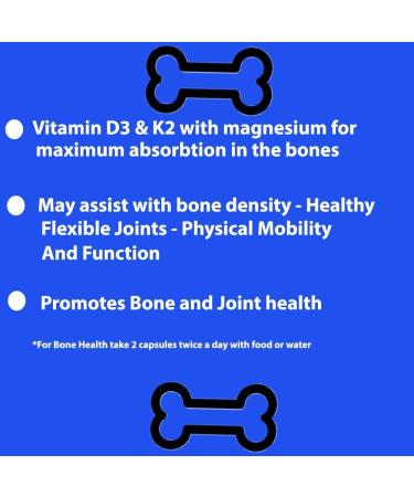 VitaVocal Bone and Joint Support with D3 K2 + Calcium Magnesium - 120 Vegetarian Capsules for Bone Density & Healthy Joints - Buy Online on GoSupps.com