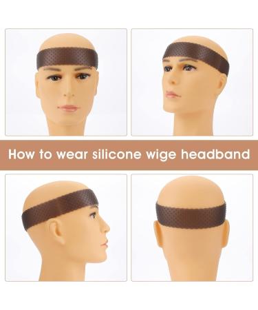 Sibba 2Pcs Transparent Silicone Wig Grip Strong Hold Wig Band Non Slip Wig Grip Headband For Women Keep Wig In Place Hairband Wig Gripper Caps (Black) - Buy Online on GoSupps.com