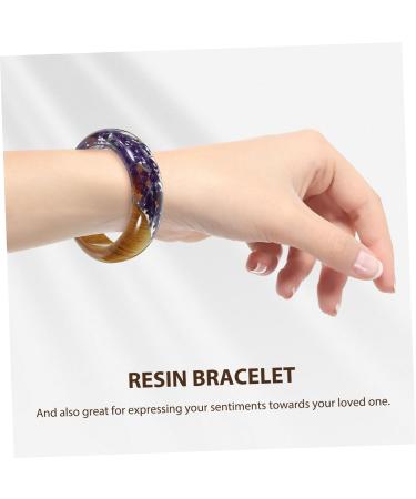 COLLBATH 1pc Epoxy Resin Bracelet Woodsy Decor Bangle Bracelets for Women Dried Flower Wooden Waist Acrylic Bangle Women Dried Flower Bracelet Cuff Bracelet Dried Flowers Hanfu - Buy Online on GoSupps.com