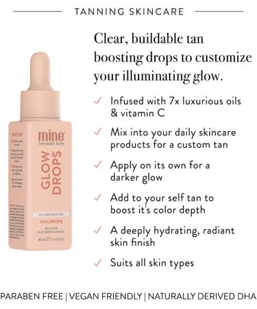 MineTan S rum autobronzant transparent pour le visage et le corps | Gouttes bronzantes lumineuses Gouttes bronzantes quotidiennes progressives et extension de bronzage infus avec des huiles de - Buy Online on GoSupps.com