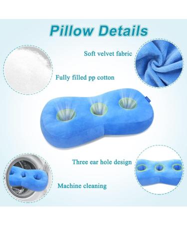 Piercing Pillow for Side Sleepers | Ear Protection & Pain Relief | CNH Ear Hole Pillow - Comfort Donut Pillow for Head & Ear | Perfect for Side Sleeping - Blue - Buy Online on GoSupps.com