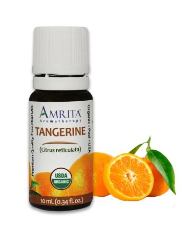 Organic Tangerine Essential Oil 100% Pure Undiluted Citrus reticulata Therapeutic Grade Premium Quality Aromatherapy Oil Tested & Verified 10ML 0.34 Fl Oz (Pack of 1)