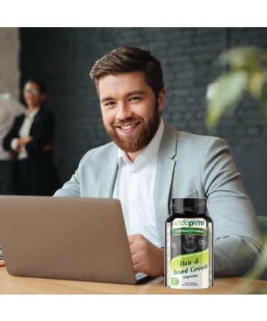 MYVIDAPURE Beard Growth + Men's Skin & Nails 5000mcg Biotin Capsules - Vitamin C, D & B-Complex, Hydrolyzed Collagen | Non-GMO, Gluten-Free - Buy Online on GoSupps.com