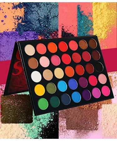 35 Color Studio Eyeshadow Palette - Matte, Shimmer, Luminous Velvet Texture | Pressed Colors Powder | Blendable Natural Makeup - Buy Online on GoSupps.com