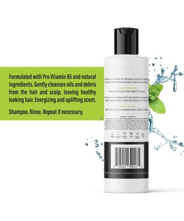 Pure Mint Clarifying Shampoo for buildup by Eunoia - Made In Canada - Featuring Peppermint and Rosemary Oil with Aloe Leaf Juice - Our Sulfate Free Shampoo is 100% Vegan and Cruelty Free No Parabens Silicone or Artificial Fragrance 8oz/236.6ml - Buy Online on GoSupps.com