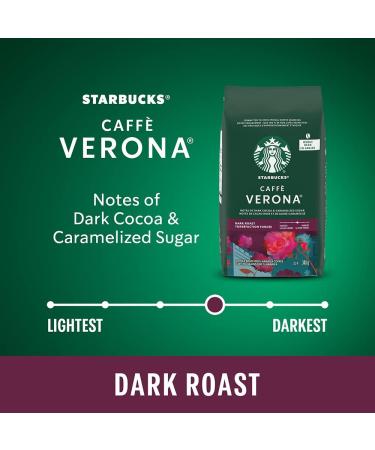 Starbucks Caff Verona Dark Roast Whole Bean Coffee 340g Bag (Pack of 6) Verona 340 g (Pack of 6) - Buy Online on GoSupps.com