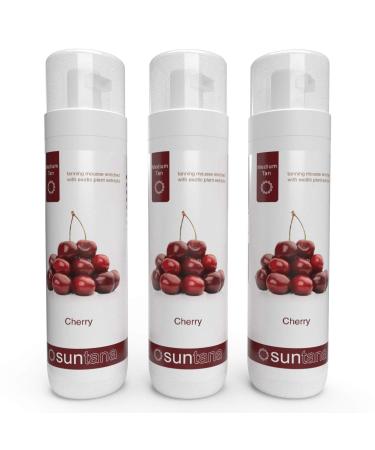 Suntana Spray Tan Cherry Fragranced 'Medium' Self Tan Mousse - 3pk