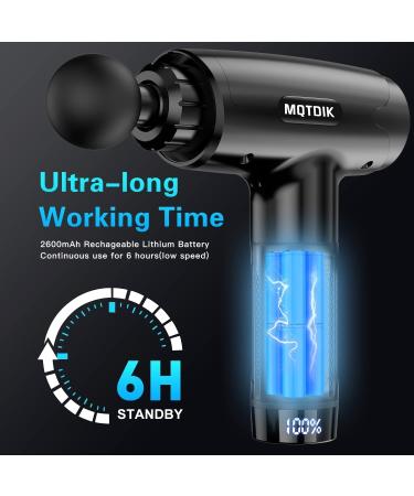 Deep Tissue Massage Gun for Athletes - 30 Speeds, 10 Heads, Portable Electric Massager for Neck & Back - Black - Buy Online on GoSupps.com