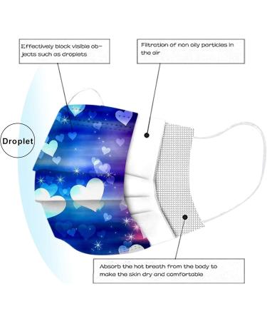 Winfer 50/100 Pack Disposable 3-Layer Colored Face Masks & Scarves for Adults - Breathable Motif Mouth & Nose Protection - Buy Online on GoSupps.com