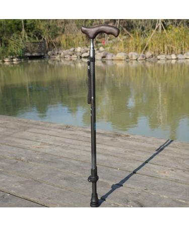 Telescopic Crutches Adult Crutches Wooden Handles Carbon Cloth Wrapped Body Beautiful and Comfortable Maximum Load-Bearing 100Kg Interesting Brown - Buy Online on GoSupps.com