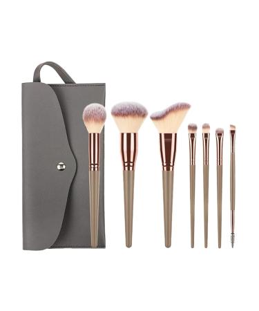 With Champagne Brushes Gold Makeup Synthetic Premium Set 7 PCs Conical Handle Beauty Tools Facials One Size B