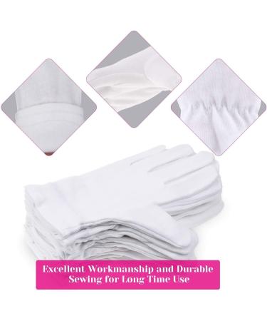Moisturizing Gloves for Over Night Bedtime | Premium Cotton | Eczema Dry Sensitive Skin Therapy | Secure Wristband | One Size Fits Most - 6 Pairs - Buy Online on GoSupps.com