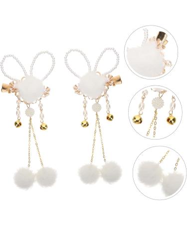 Amosfun 1 Pair Bunny Hairpin Kids Decor Baby Decor Rabbit Ear Headbands Plush Hairpins Pearl Hair Ties Pearl Hair Pin Retro Decor Pompom Hair Tie Vintage Metal Plush Ball Miss - Buy Online on GoSupps.com